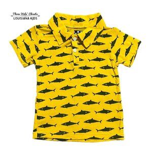 Kickee Pants 2T Bamboo Yellow Lemon Shark Polo Shirt